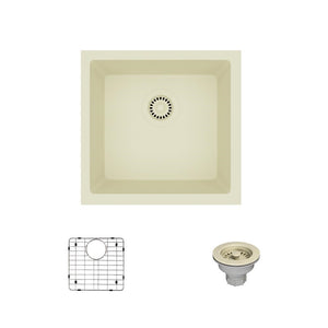 Alternate Image for Rene 18" Composite Granite Kitchen Sink, Ecru, R3-1003-ECR-ST-CGS