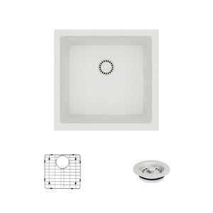 Alternate Image for Rene 18" Composite Granite Kitchen Sink, Ivory, R3-1003-IVR-ST-CGF