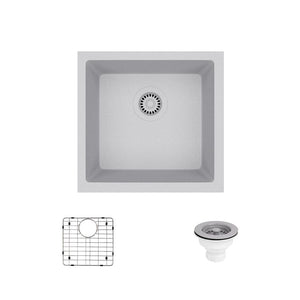 Alternate Image for Rene 18" Composite Granite Kitchen Sink, Pewter, R3-1003-PWT-ST-CGS