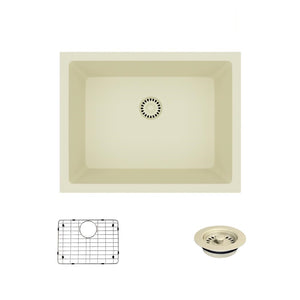 Alternate Image for Rene 22" Composite Granite Kitchen Sink, Ecru, R3-1004-ECR-ST-CGF
