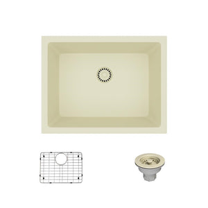 Alternate Image for Rene 22" Composite Granite Kitchen Sink, Ecru, R3-1004-ECR-ST-CGS