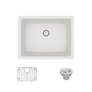Alternate Image for Rene 22" Composite Granite Kitchen Sink, Ivory, R3-1004-IVR-ST-CGS