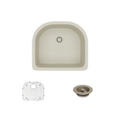 Rene 25" Composite Granite Kitchen Sink, Concrete, R3-1005-CON-ST-CGF - The Sink Boutique