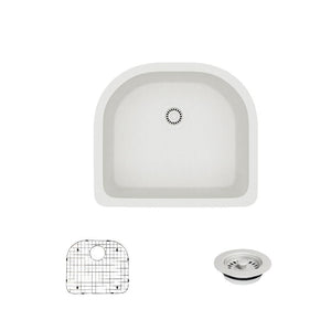 Alternate Image for Rene 25" Composite Granite Kitchen Sink, Ivory, R3-1005-IVR-ST-CGF
