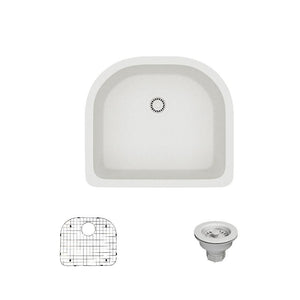 Alternate Image for Rene 25" Composite Granite Kitchen Sink, Ivory, R3-1005-IVR-ST-CGS