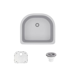 Alternate Image for Rene 25" Composite Granite Kitchen Sink, Pewter, R3-1005-PWT-ST-CGS