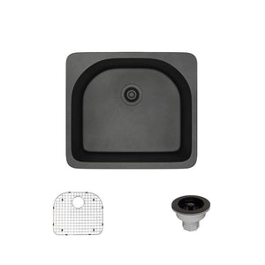 Alternate Image for Rene 25" Composite Granite Kitchen Sink, Carbon, R3-2005-CAR-ST-CGS