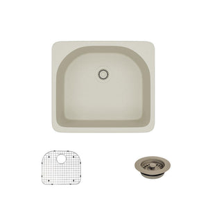 Alternate Image for Rene 25" Composite Granite Kitchen Sink, Concrete, R3-2005-CON-ST-CGF