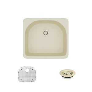 Alternate Image for Rene 25" Composite Granite Kitchen Sink, Ecru, R3-2005-ECR-ST-CGF