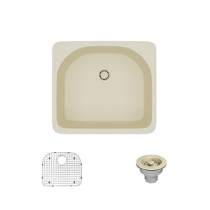 Alternate Image for Rene 25" Composite Granite Kitchen Sink, Ecru, R3-2005-ECR-ST-CGS