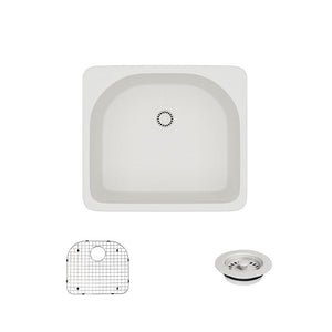 Alternate Image for Rene 25" Composite Granite Kitchen Sink, Ivory, R3-2005-IVR-ST-CGF