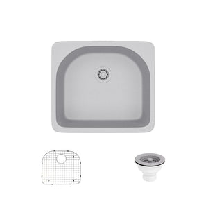 Alternate Image for Rene 25" Composite Granite Kitchen Sink, Pewter, R3-2005-PWT-ST-CGS