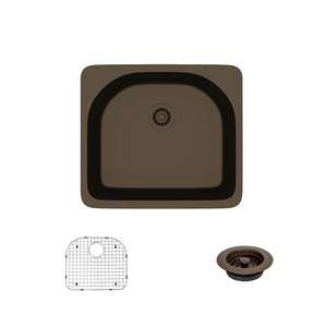 Alternate Image for Rene 25" Composite Granite Kitchen Sink, Umber, R3-2005-UMB-ST-CGF