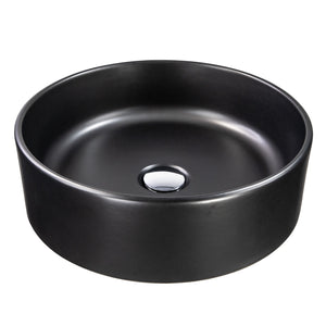 Alternate Image for Nantucket Sinks Regatta 15.75" Diameter Round Fireclay Bathroom Vessel Sink with Accessories, Matte Black, RC4011MB