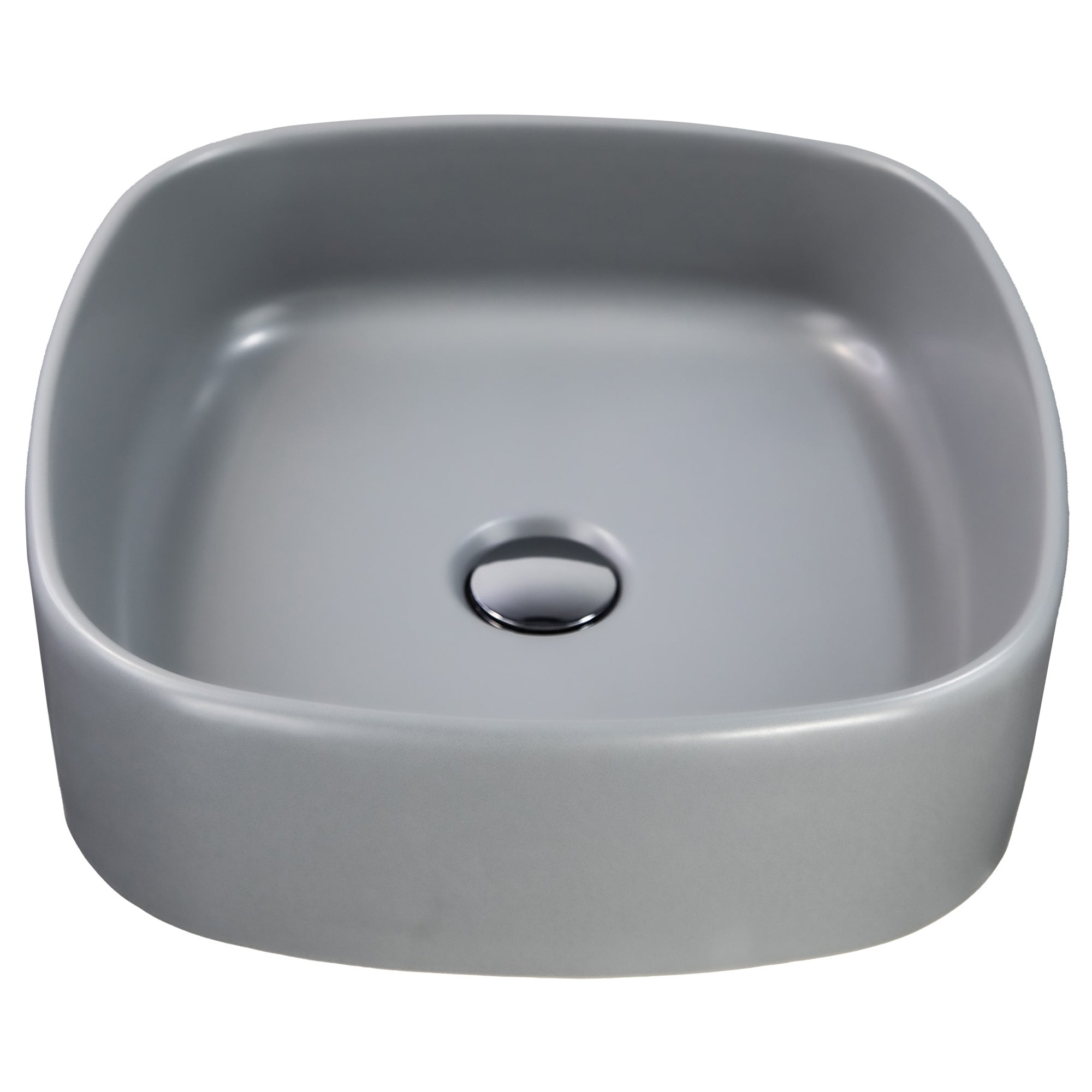 Main Image for Nantucket Sinks Regatta 15.75" x 15.75" Square Fireclay Bathroom Vessel Sink with Accessories, Matte Concrete, RC4033C