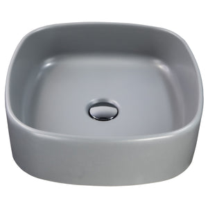 Alternate Image for Nantucket Sinks Regatta 15.75" x 15.75" Square Fireclay Bathroom Vessel Sink with Accessories, Matte Concrete, RC4033C
