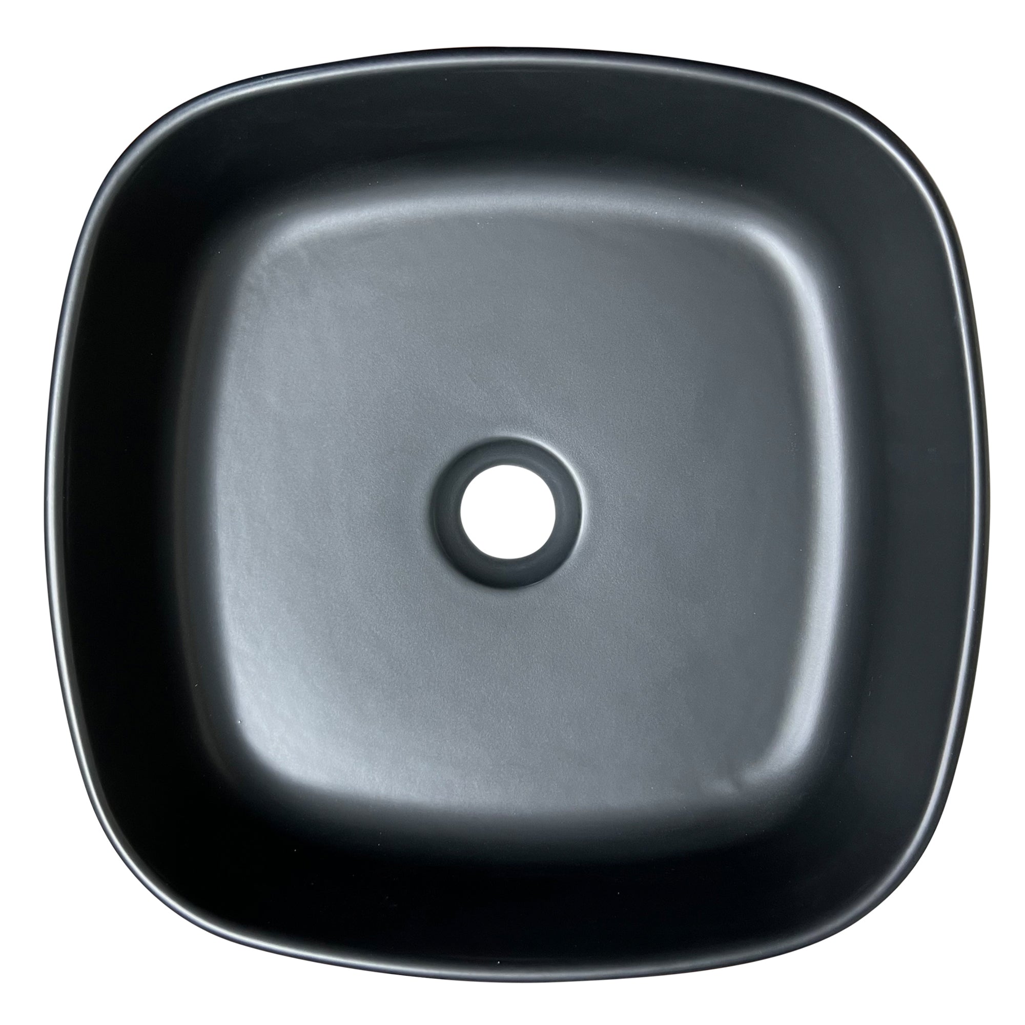 Main Image for Nantucket Sinks Regatta 15.75" x 15.75" Square Fireclay Bathroom Vessel Sink with Accessories, Matte Black, RC4033MB