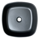 Nantucket Sinks Regatta 15.75" x 15.75" Square Drop In/Topmount Fireclay Bathroom Sink with Accessories, Matte Black, RC4033MB