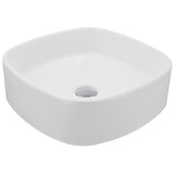 Nantucket Sinks Regatta 15.75" x 15.75" Square Drop In/Topmount Fireclay Bathroom Sink with Accessories, Matte White, RC4033MW