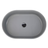 Nantucket Sinks Regatta 23.75" x 15.75" Oval Drop In/Topmount Fireclay Bathroom Sink with Accessories, Matte Concrete, RC5022C