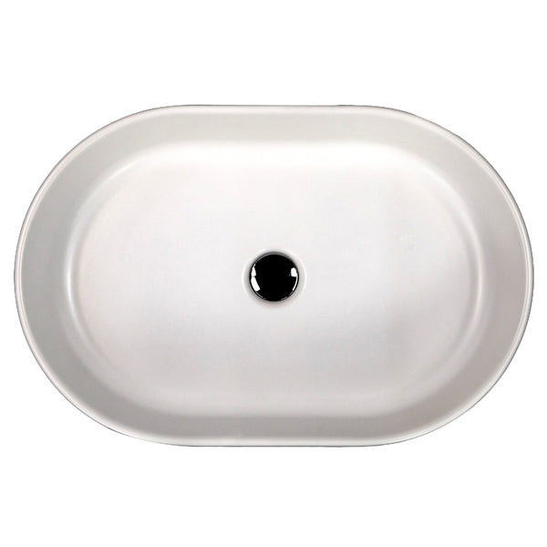 Nantucket Sinks Regatta 23.75" x 15.75" Oval Drop In/Topmount Fireclay Bathroom Sink with Accessories, Matte White, RC5022MW