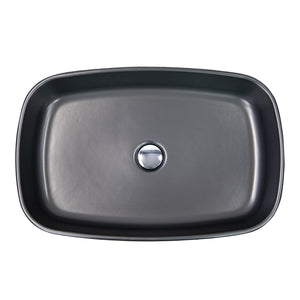Alternate Image for Nantucket Sinks Regatta 24" x 15.75" Rectangular Fireclay Bathroom Vessel Sink with Accessories, Matte Black, RC6044MB