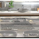 Nantucket Sinks Regatta 20" Fireclay Bathroom Sink, White/Gold, RC73240GS - The Sink Boutique