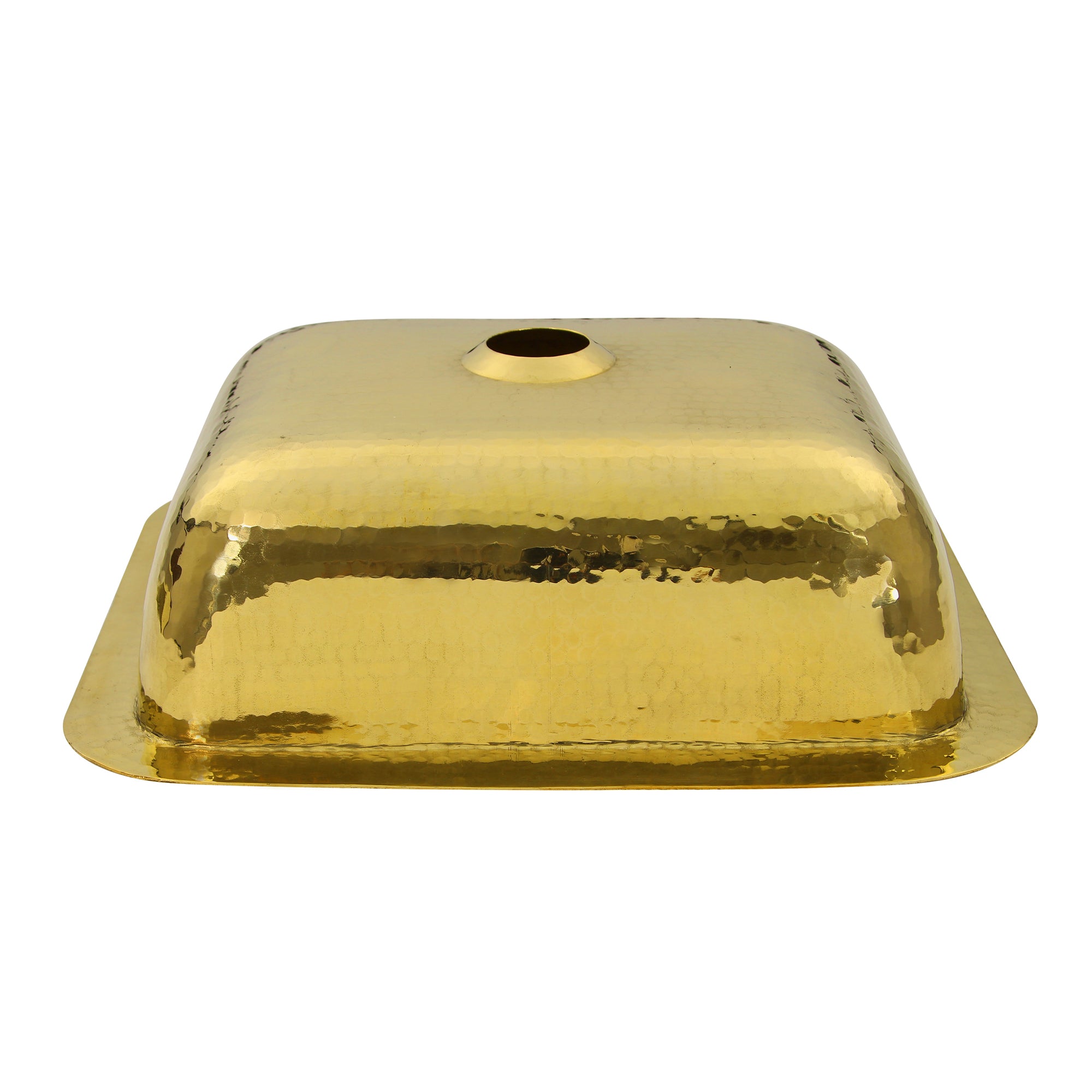 Brass Bar Sink-10 Round Hammered + 2 Bar Drain (RBV10-BRASS)