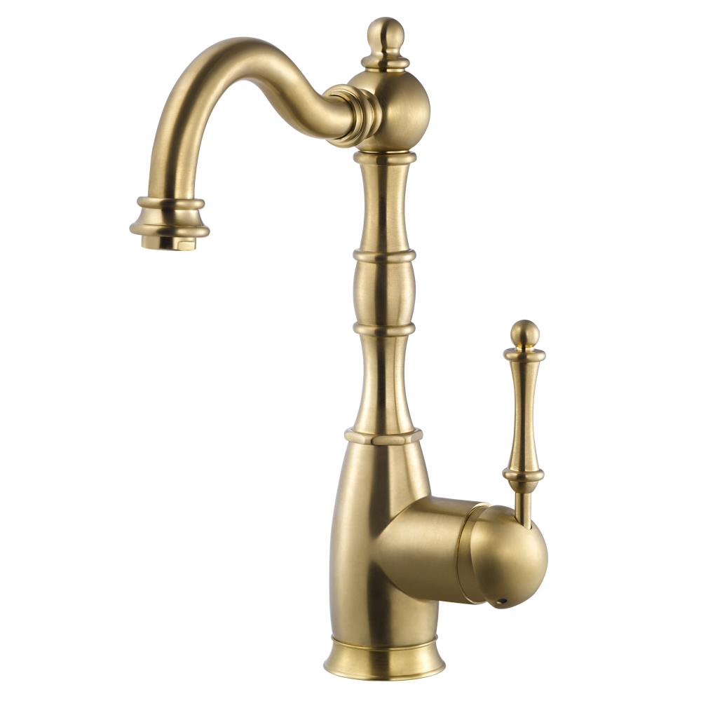 Houzer Regal Solid Brass Bar Faucet Brushed Brass, REGBA-160-BB