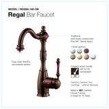Houzer Regal Solid Brass Bar Faucet Oil Rubbed Bronze, REGBA-160-OB