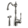 Houzer Regal Solid Brass Kitchen Faucet with Sidespray Brushed Nickel, REGSS-181-BN