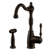 Houzer Regal Solid Brass Kitchen Faucet with Sidespray Oil Rubbed Bronze, REGSS-181-OB