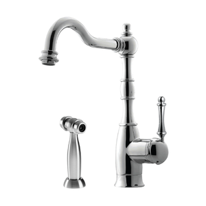 Alternate Image for Houzer Regal Traditional Solid Brass Kitchen Faucet with Sidespray Polished Chrome, REGSS-181-PC