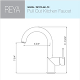 Houzer Reya Pull Out Kitchen Faucet with CeraDox Technology Polished Chrome, REYPO-861-PC - The Sink Boutique