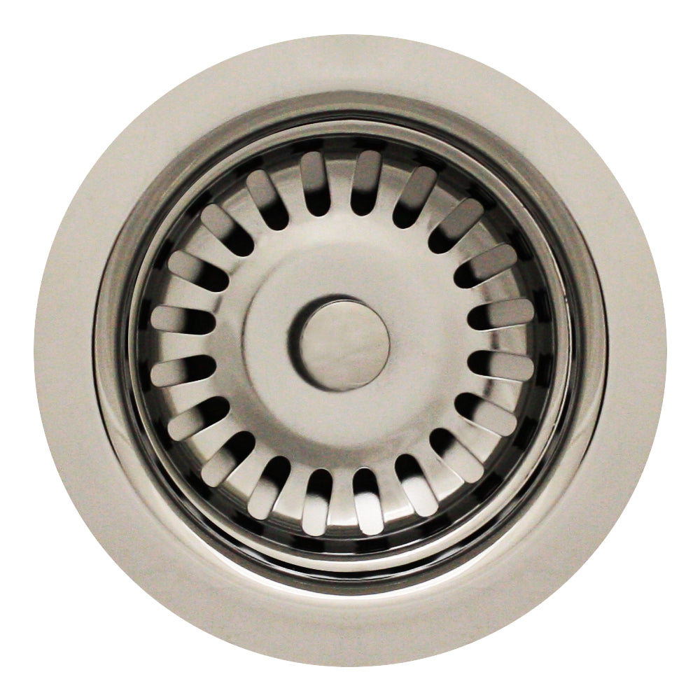Whitehaus 3 1/2'' Fireclay Sink Brass Basket Strainer, Polished Chrome, RNW35-C - The Sink Boutique