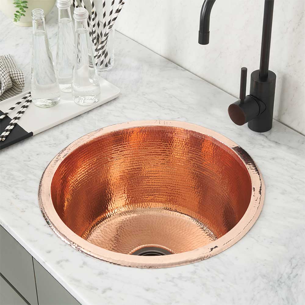 Native Trails Redondo Grande 18" Copper Bar/Prep Sink, Polished Copper, CPS451