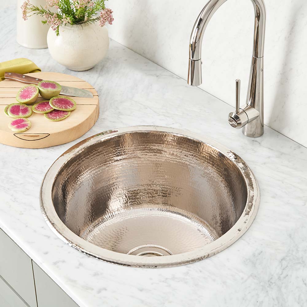 Native Trails Redondo Grande 18" Nickel Bar/Prep Sink, Polished Nickel, CPS851