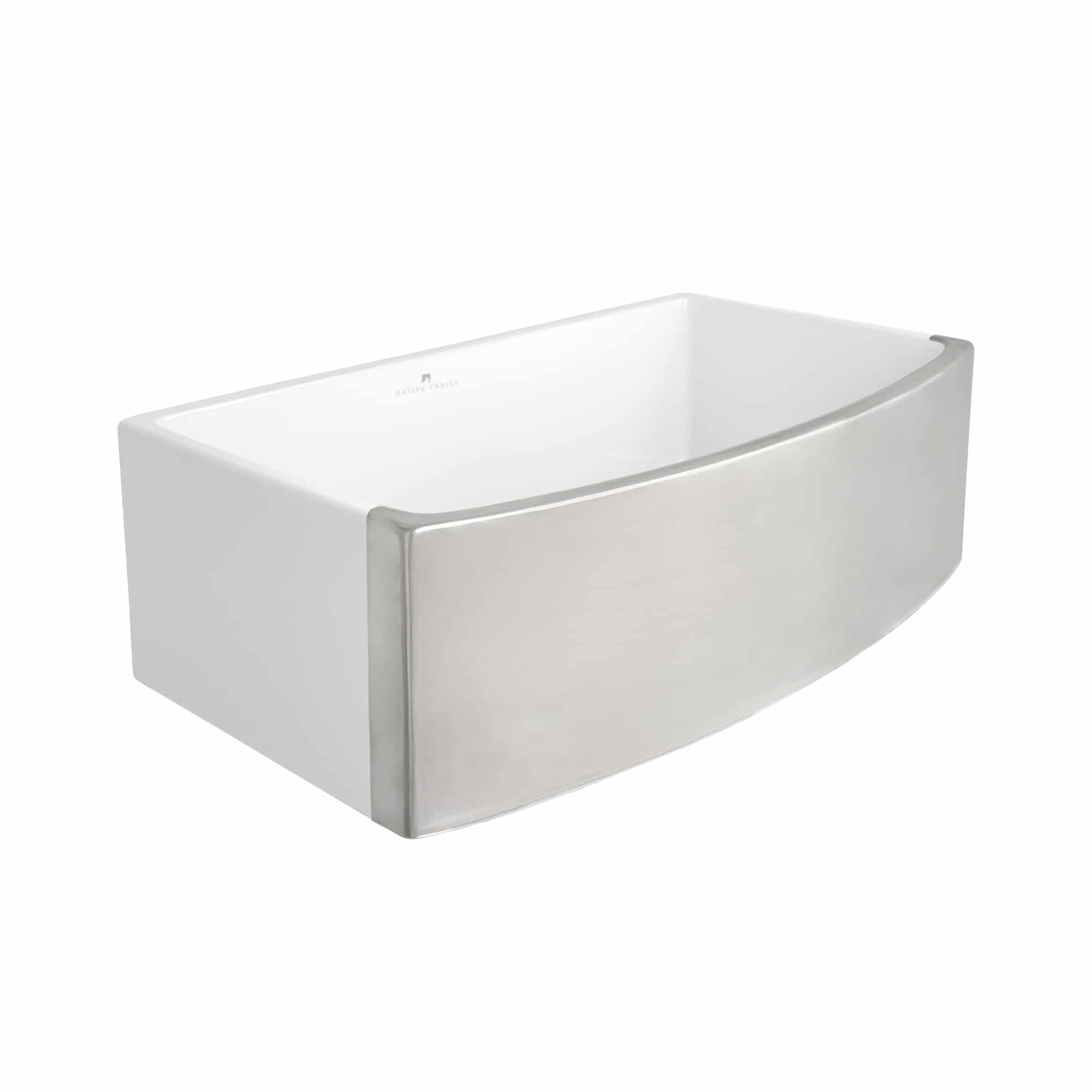 Native Trails Rendezvous 33" Fireclay Farmhouse Sink, Silver, PMK3320-S