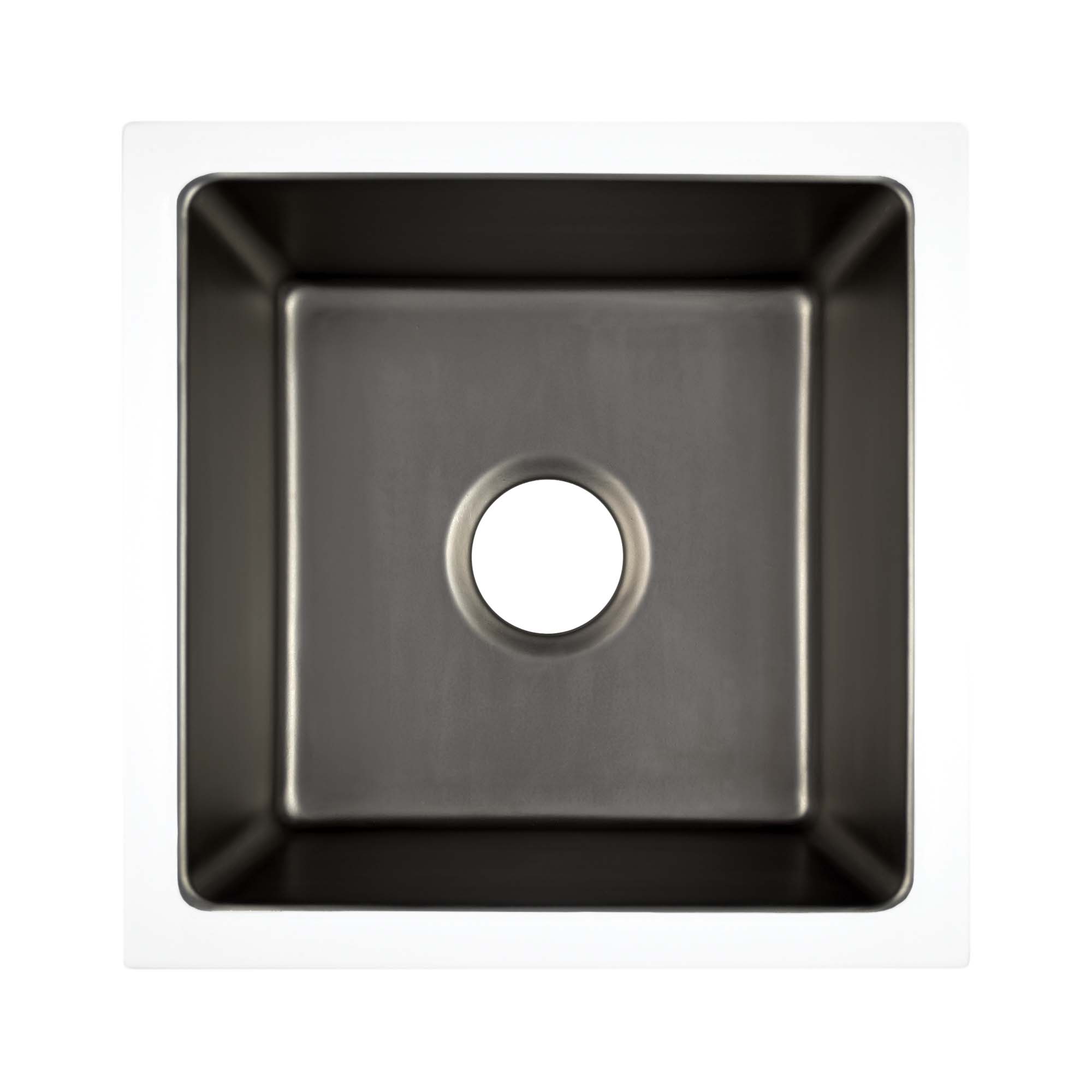 Native Trails Reveler 16" Square Fireclay Bar/Prep Sink, Gunmetal, PMB1515-M
