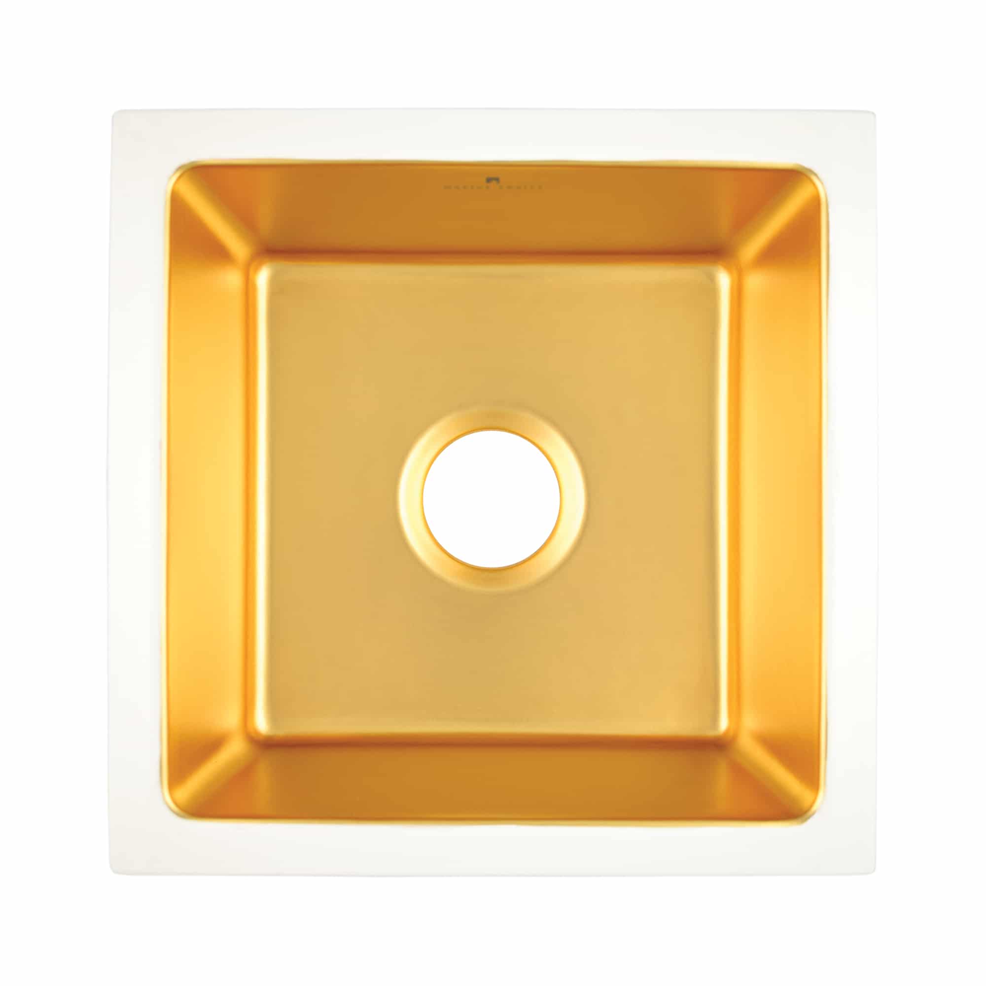 Native Trails Reveler 16" Square Fireclay Bar/Prep Sink, Matte Gold, PMB1515-G