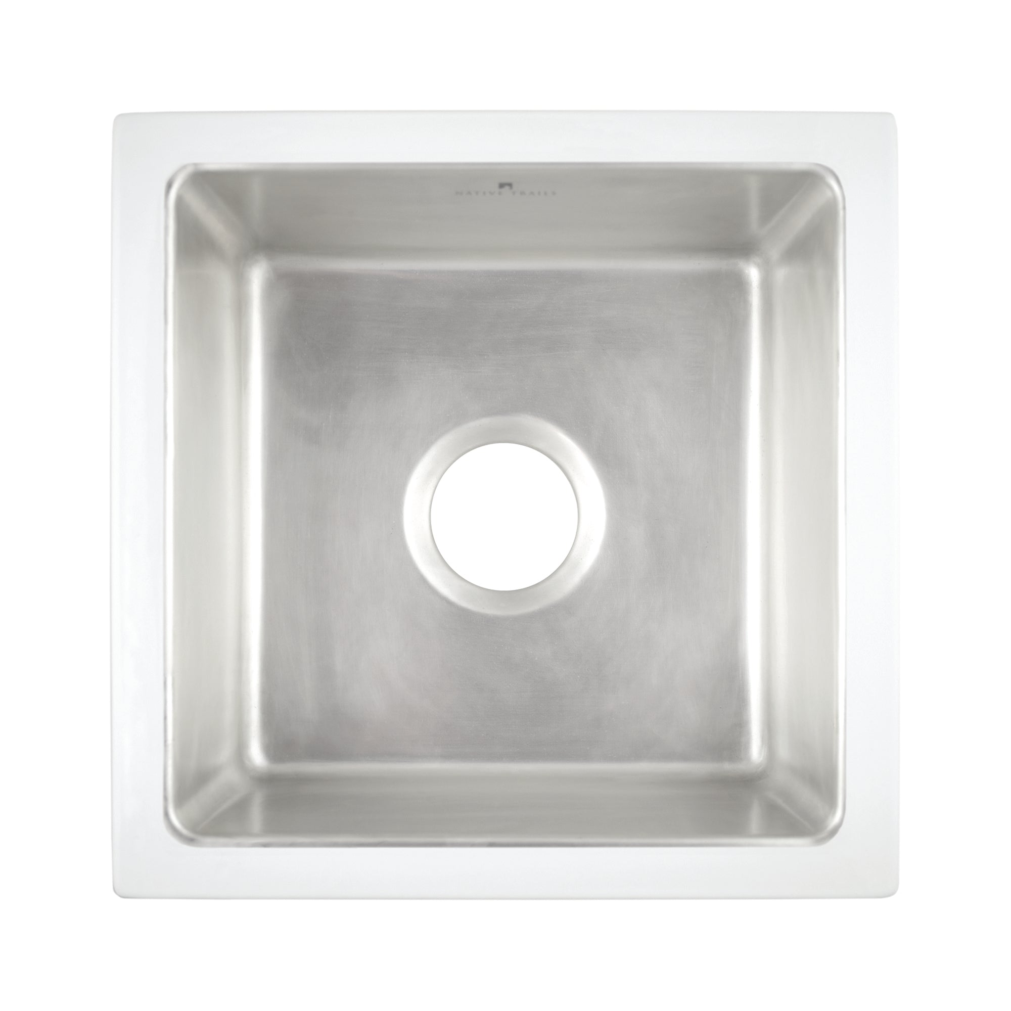 Native Trails Reveler 16" Square Fireclay Bar/Prep Sink, Silver, PMB1515-S