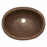 Native Trails Rolled Baby Classic 16" Oval Copper Bathroom Sink, Antique Copper, CPS239