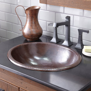 Alternate Image for Native Trails Rolled Classic 19" Oval Copper Bathroom Sink, Antique Copper, CPS240
