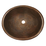 Native Trails Rolled Classic 19" Oval Copper Bathroom Sink, Antique Copper, CPS240