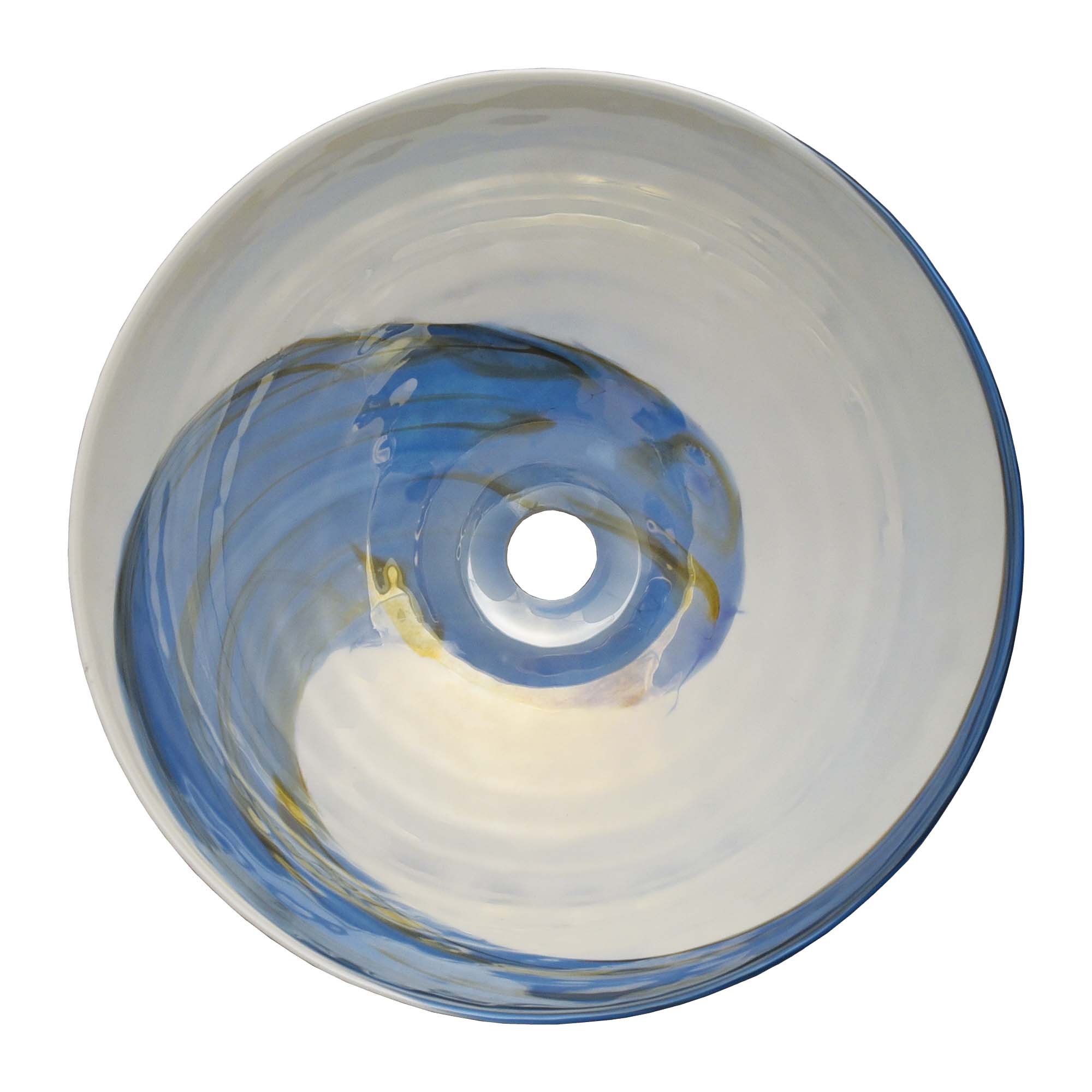 Native Trails Murano 16" Round Vessel Glass Bathroom Sink, Marina, MG1605-MA