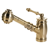 Houzer Scepter Pull Out Solid Brass Kitchen Faucet Brushed Brass, SCEPO-263-BB