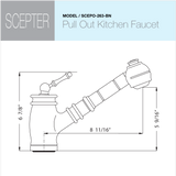 Houzer Scepter Pull Out Solid Brass Kitchen Faucet Brushed Nickel, SCEPO-263-BN - The Sink Boutique
