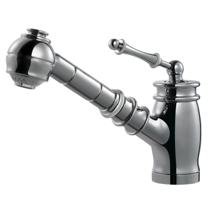 Alternate Image for Houzer Scepter Pull Out Traditional Solid Brass Kitchen Faucet CeraDox Technology Polished Chrome, SCEPO-263-PC