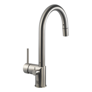 Alternate Image for Houzer Sentinel Pull Down Kitchen Faucet Hot Water Safety Brushed Nickel, SENPD-466-BN
