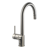 Houzer Sentinel Pull Down Kitchen Faucet Hot Water Safety Brushed Nickel, SENPD-466-BN